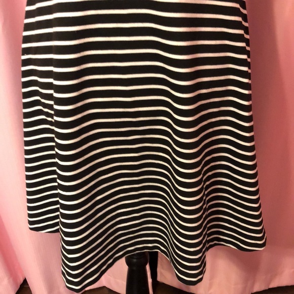 Talbots Sleeveless Black and White Striped Midi Dress - Picture 3 of 8